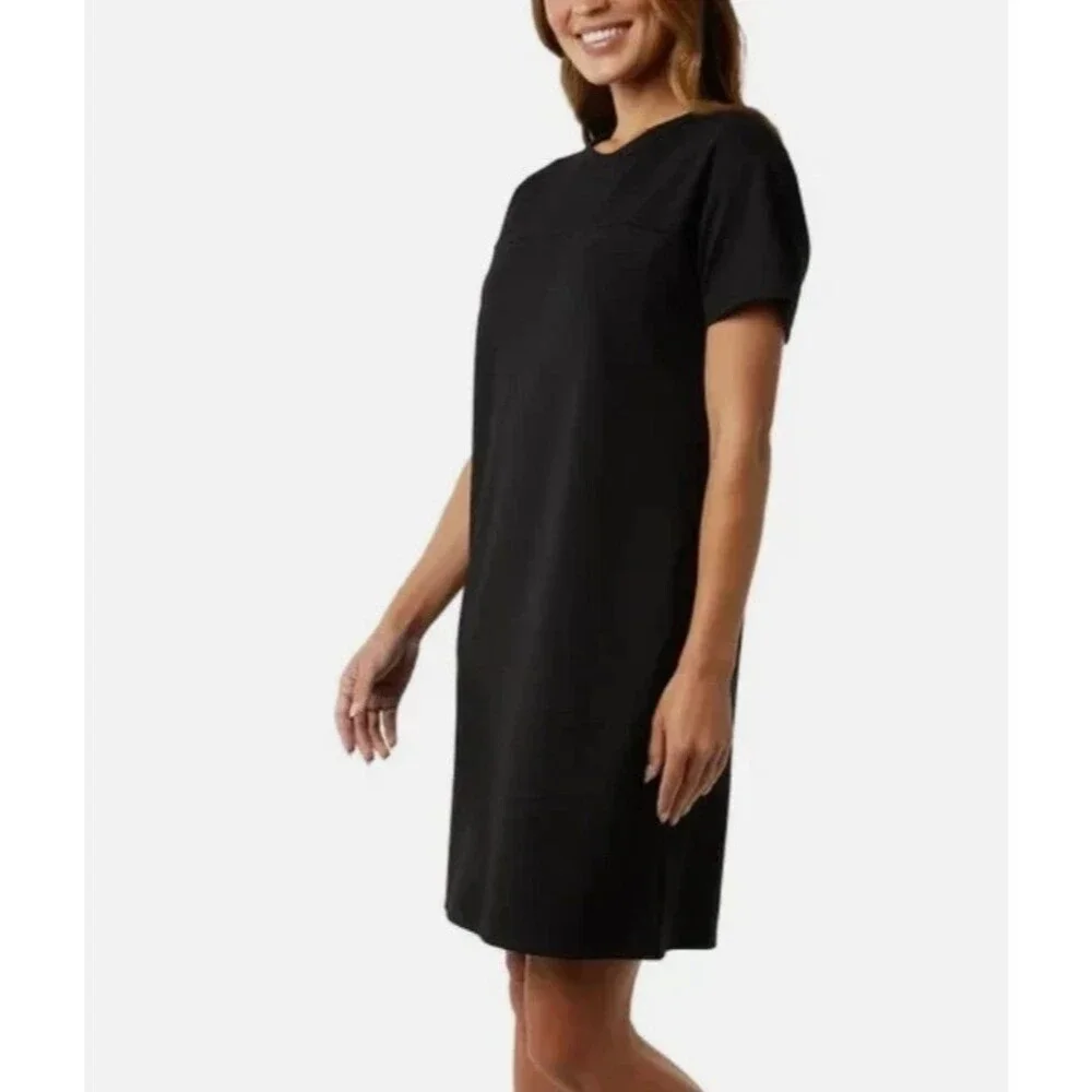 32 Degrees Cool T-Shirt Dress Black Short Sleeve Moisture Wicking Women’s Large - Picture 2 of 4